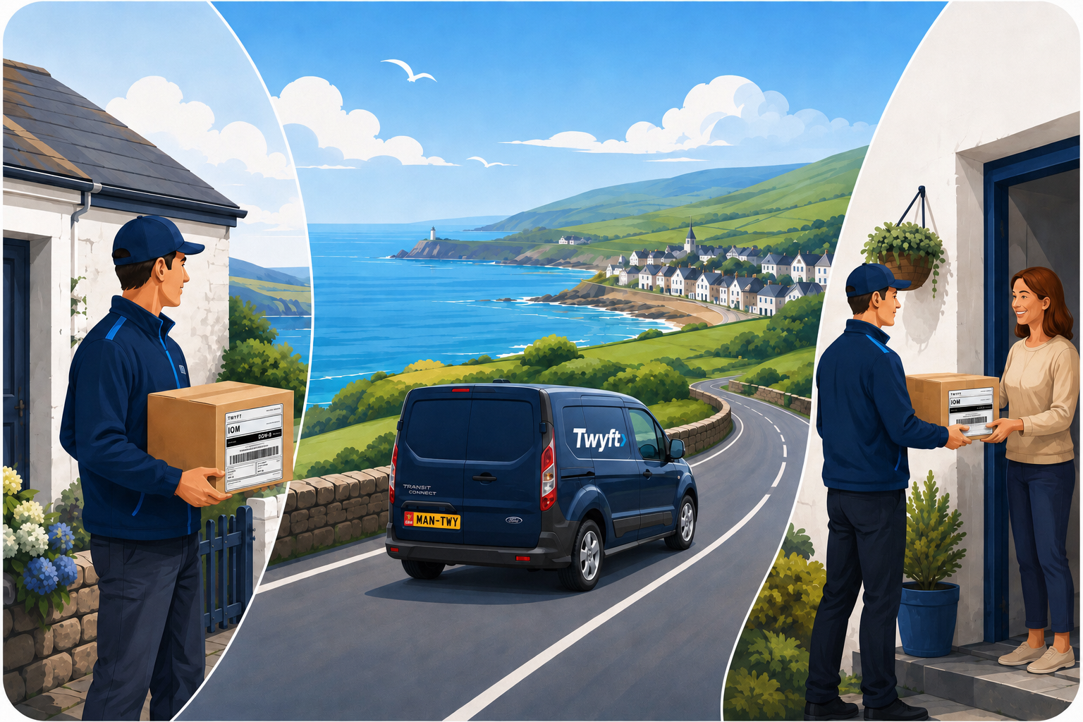 Twyft parcel journey across the Isle of Man